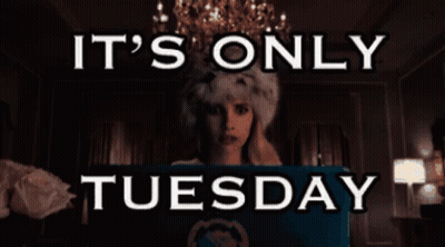 Woman Behind It's Only Tuesday Poster GIF