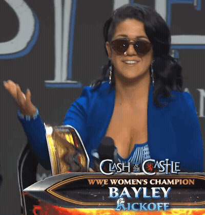 Woman Behind Podium Bayley Kickoff GIF