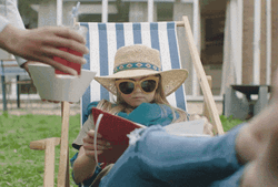 Woman Being Served Food By Butler GIF