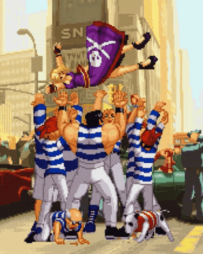 Woman Being Thrown In Air By Men GIF
