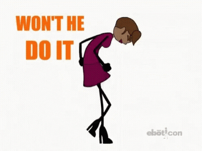 Woman Bending Down Won't He Do It GIF