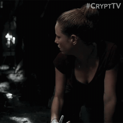 Woman Beside Crocodile Statue #Crypttv GIF