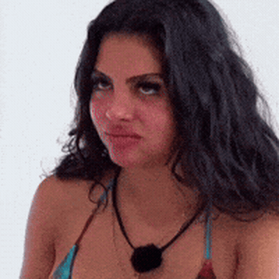 Woman Bikini Top Black Necklace Making Funny Face GIF