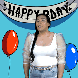 Woman Birthday Balloons GIF