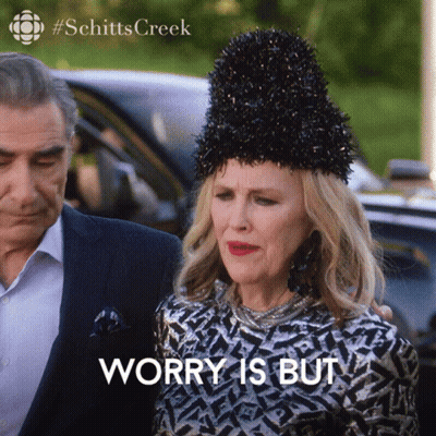 Woman Black Hat Worry Is But Man Suit GIF