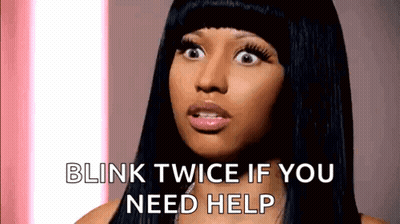 Woman Blink Twice If You Need Help GIF