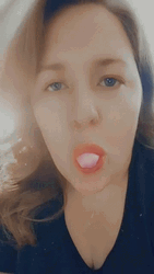 Woman Blow Bubble Gum In Her Mouth GIF