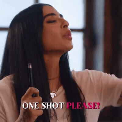 Woman Blowing Kiss Holding E-Cigarette Saying One Shot Please GIF