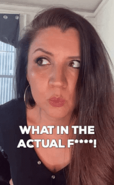Woman Blowing Kiss Saying What The F*** GIF