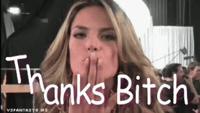 Woman Blowing Kiss Thanks Bitch GIF