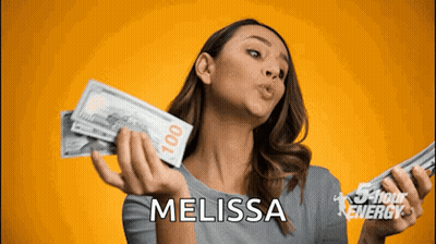 Woman Blowing Kiss With Money GIF