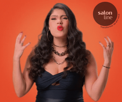 Woman Blowing Kiss With Salon Line Logo GIF