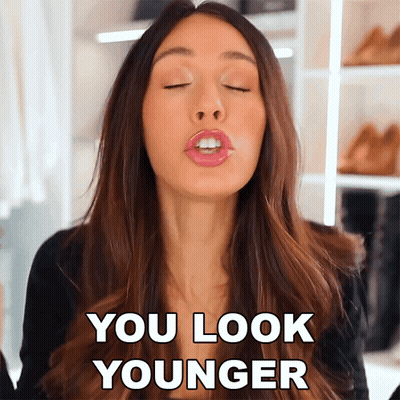 Woman Blowing Kiss You Look Younger GIF