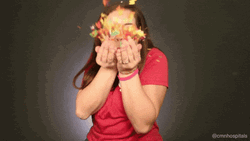 Woman Blows Glitter Bomb Of Maple Leaf GIF