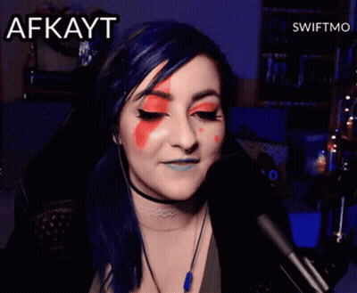 Woman Blue Hair Red Blue Makeup That's Hhhhuuuggeeee GIF