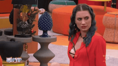 Woman Blue Hair Red Shirt #Gfvip GIF