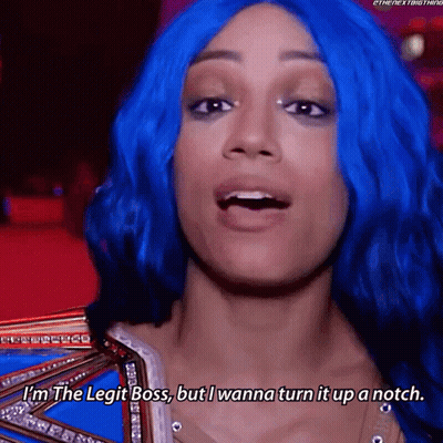 Woman Blue Hair Saying I'm The Legit Boss GIF