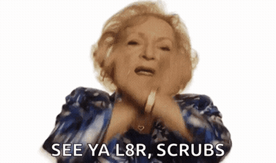 Woman Blue See Ya L & R Scrubs GIF