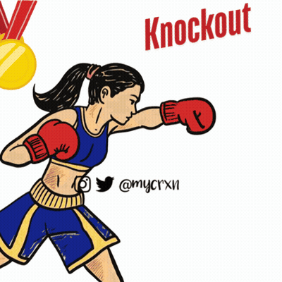 Woman Boxing Knockout GIF