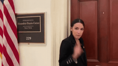 Woman By Alexandria Ocasio-Cortez New York Sign GIF