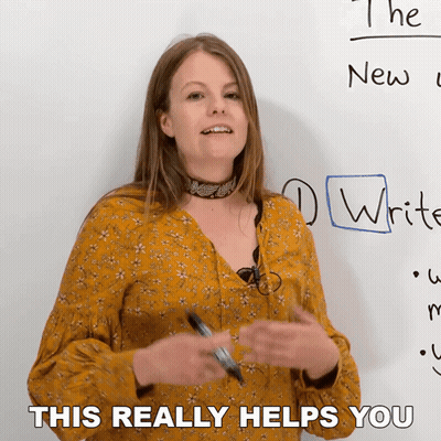 Woman By Whiteboard Saying This Really Helps You GIF