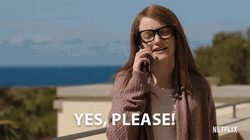 Woman Calling Saying Yes Please GIF