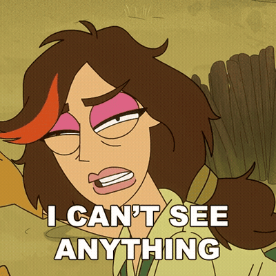 Woman Can't See Anything GIF