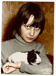 Woman Carrying Guinea Pigs GIF