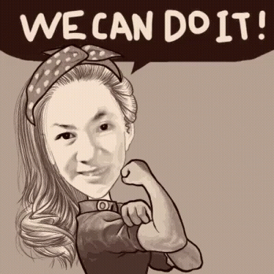 Woman Cartoon Saying We Can Do It GIF