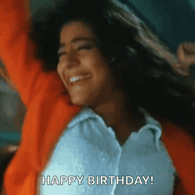 Woman Celebrating Birthday With Arms In Air GIF