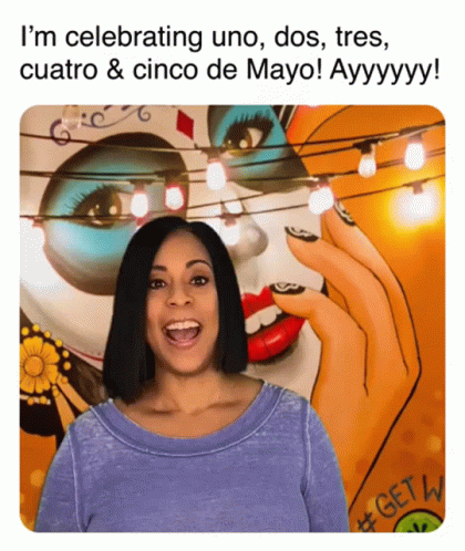 Woman Celebrating Uno Dos Tres Cuatro Cinco de Mayo