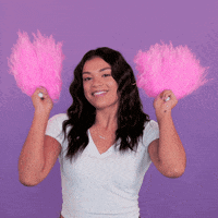 Woman Cheering Pompoms GIF