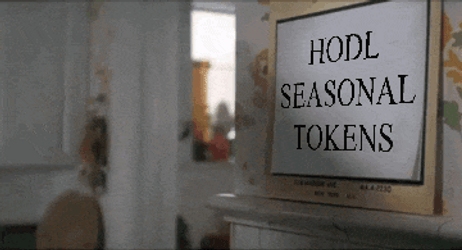 Woman Cheking Hodl Seasonal Tokens GIF
