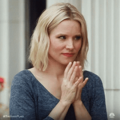Woman Clapping Hands In Blue Shirt GIF