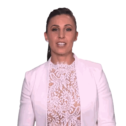 Woman Clapping In White Jacket And Lace Top Sticker