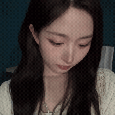 Woman Close Up Blue Background GIF