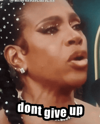 Woman Close Up Saying Don't Give Up GIF