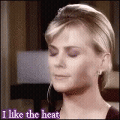 Woman Close Up Saying I Like The Heat GIF