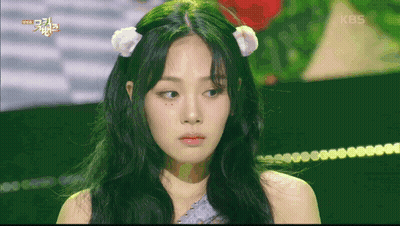 Woman Close Up With KBS Logo GIF