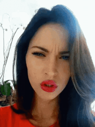 Woman Close Up With Red Lipstick GIF