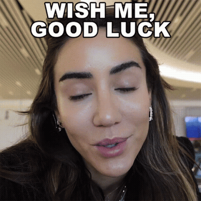 Woman Closed Eyes Wish Me Good Luck GIF