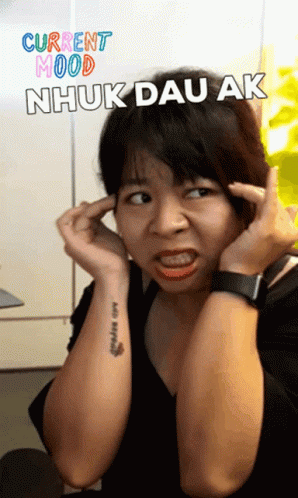 Woman Covering Ears Current Mood Nhuk Dau Ak GIF