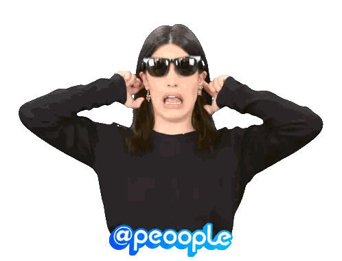 Woman Covering Ears With Sunglasses Sticker