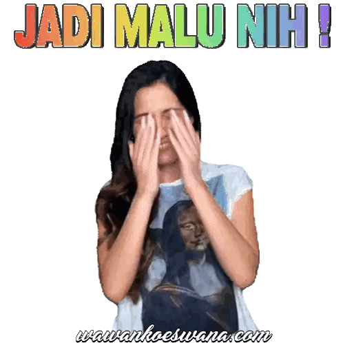 Woman Covering Eyes Jadi Malu Nih Sticker