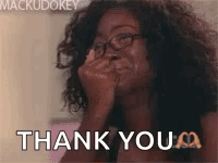 Woman Covering Face And Saying Thank You GIF