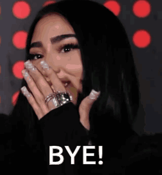 Woman Covering Face Bye GIF