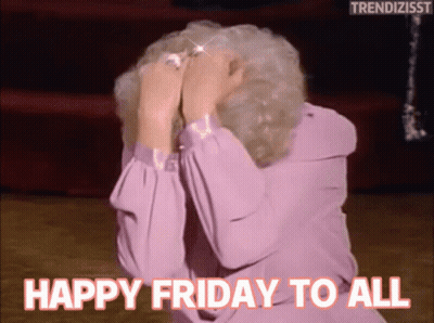 Woman Covering Face Saying Happy Friday To All GIF