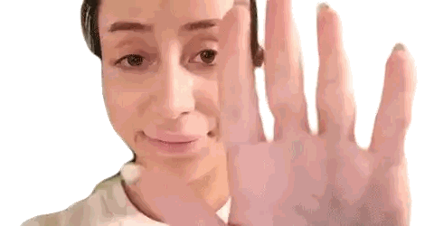 Woman Covering Face While Smiling Sticker