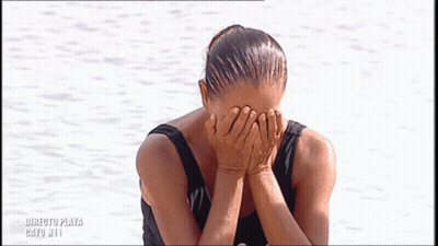 Woman Covering Face With Hands Directo Playa GIF