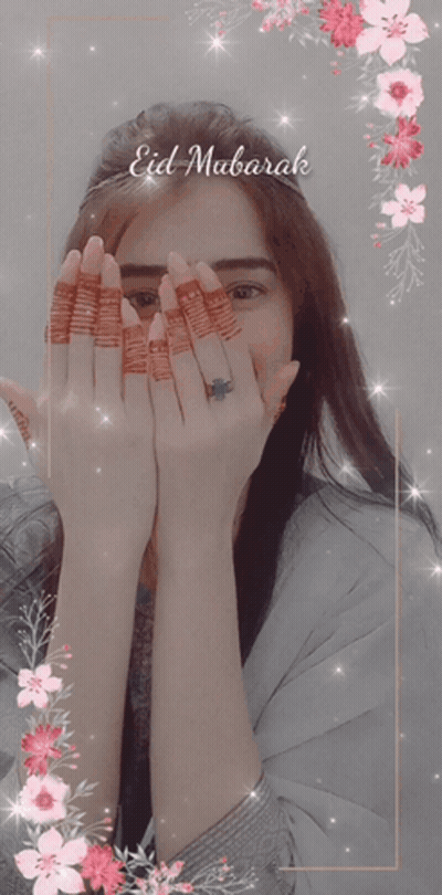 Woman Covering Face With Hands Eid Mubarak GIF